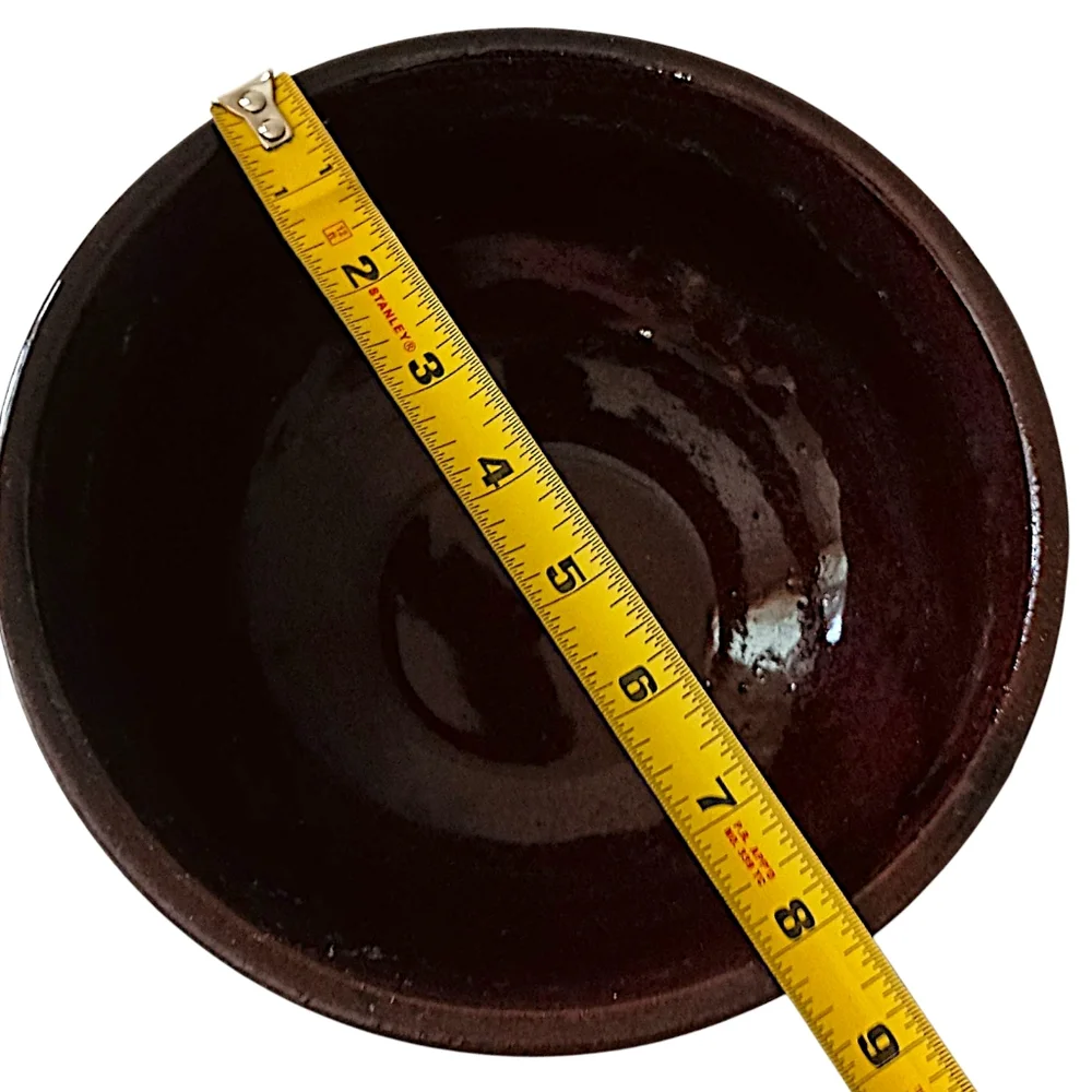 Roseville Robinson Ransbottom Bowl Brown Drip Glaze Mixing Pottery‎ USA Vintage